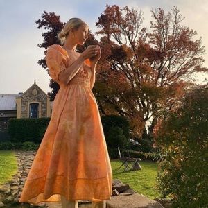 Spell Sloan Soiree NWT Peach Floral Dress Small